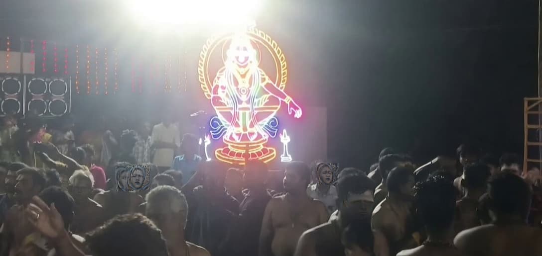 1,800 Ayyappa Devotees Perform Aazhi Kundam Fire Walking Ritual in Karur, Tamil Nadu