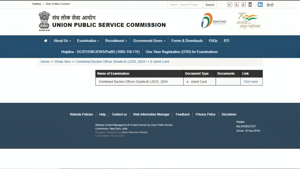 UPSC Issues Admit Cards for LDCE and Officers Grade B Examination, Download Process Explained