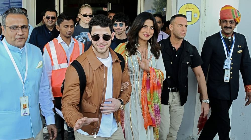 Priyanka Chopra Joins Nick Jonas and Jonas Brothers for Bollywood-Themed Pre-Show Ritual