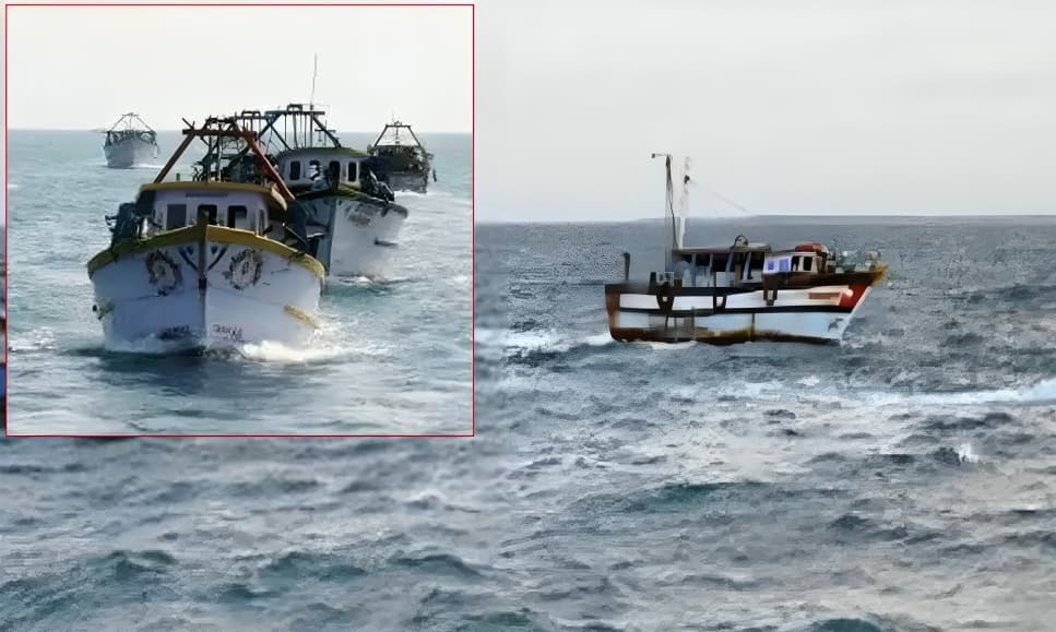 இலங்கை கடற்படை ராமேஸ்வரம் அருகே மீனவர்களை கைது செய்தது