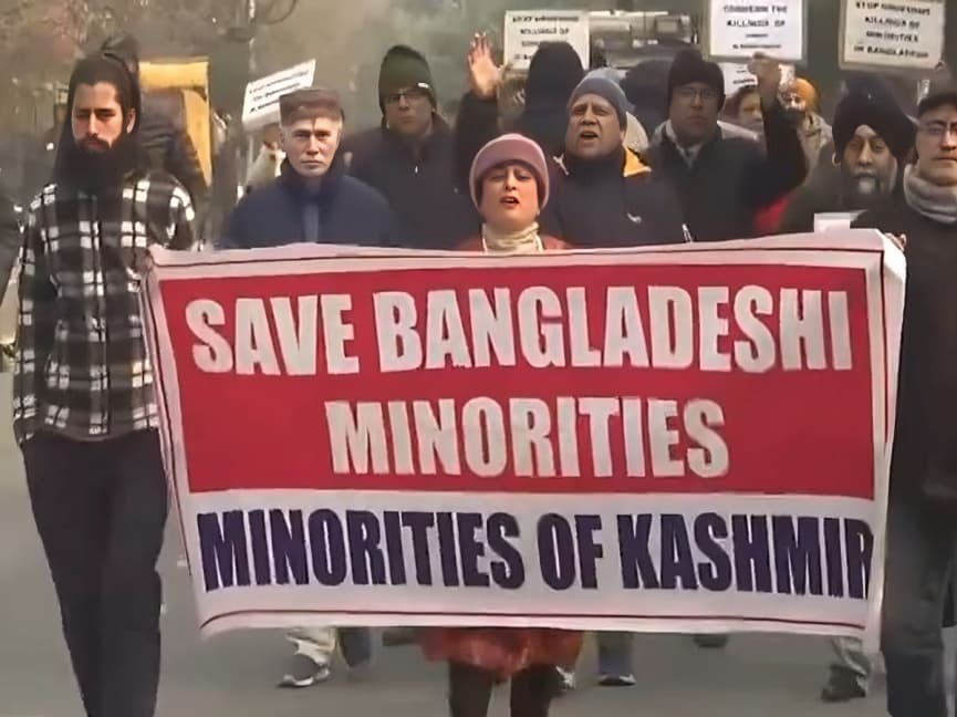 BJP Leaders in J&K Protest Against Violence Targeting Hindus in Bangladesh