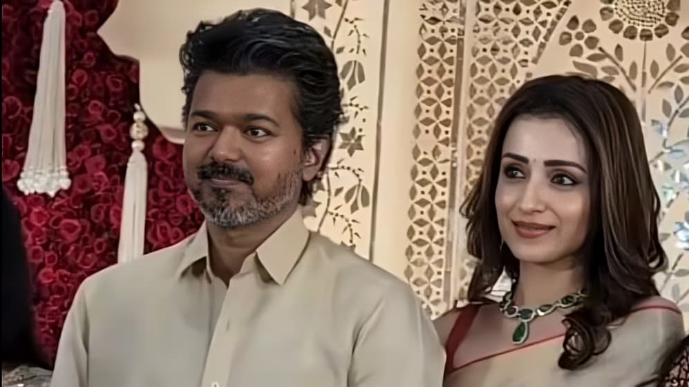 Vijay And Trisha Attend Producer Kalpathi Suresh Son Wedding Reception In Chennai Video Sparks Online Debate