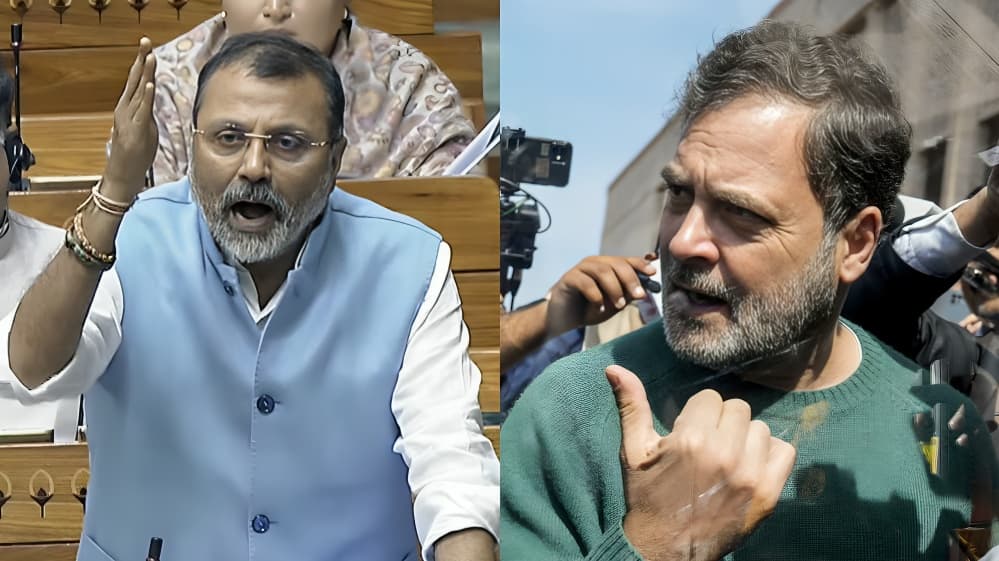 BJP MP Nishikant Dubey Criticizes Rahul Gandhi During Lok Sabha Debate Questions His Foreign Visits
