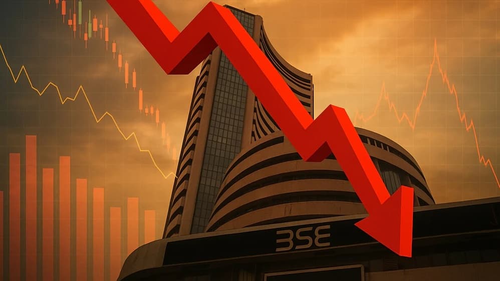 Indian Stock Market Declines as Sensex Falls Over 1100 Points During Volatile