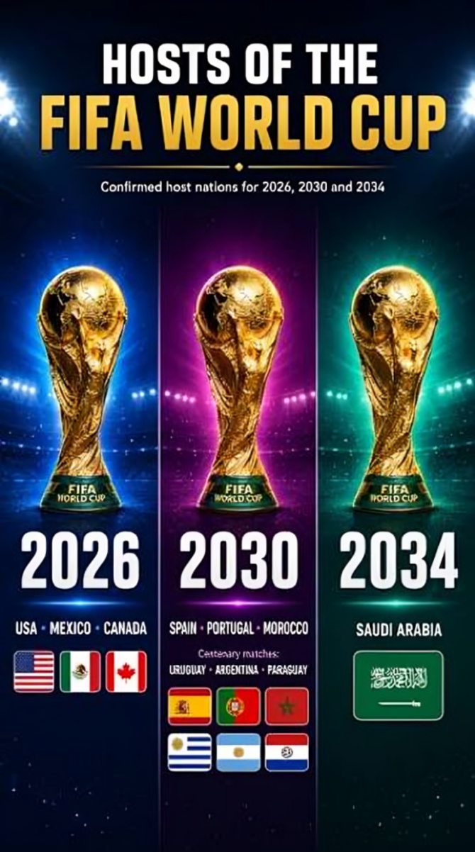 2030 உலகக் கோப்பை கால்பந்து தொடர் ஸ்பெயின் போர்ச்சுகல் மொராக்கோவில் நடைபெறும்