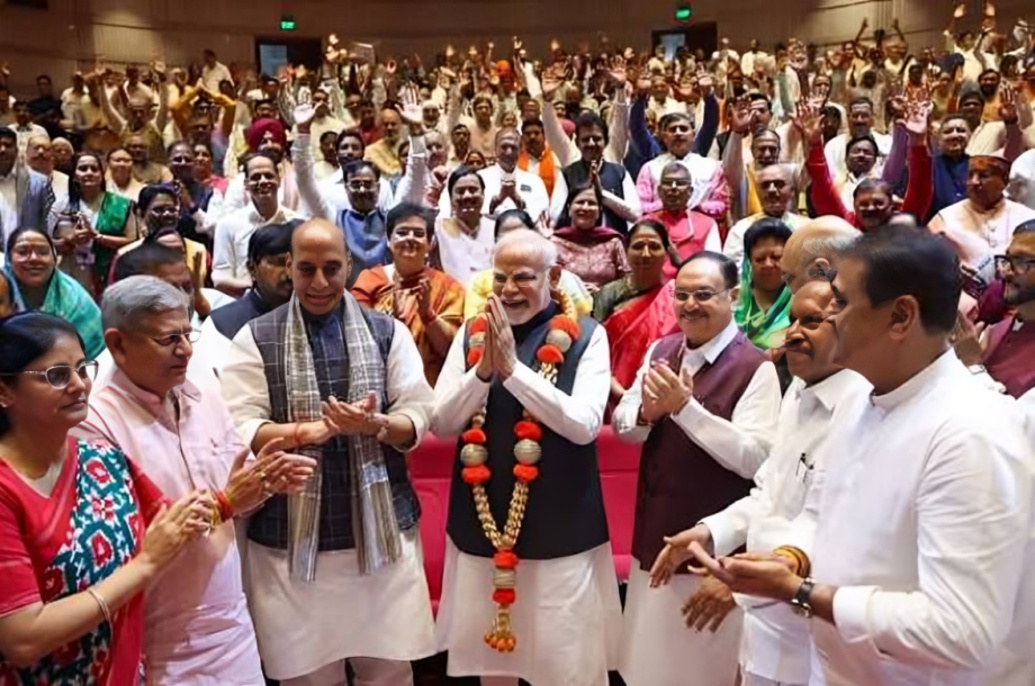 Prime Minister Narendra Modi Attends NDA Parliamentary Meeting as NCPI MPs Join Alliance Gathering