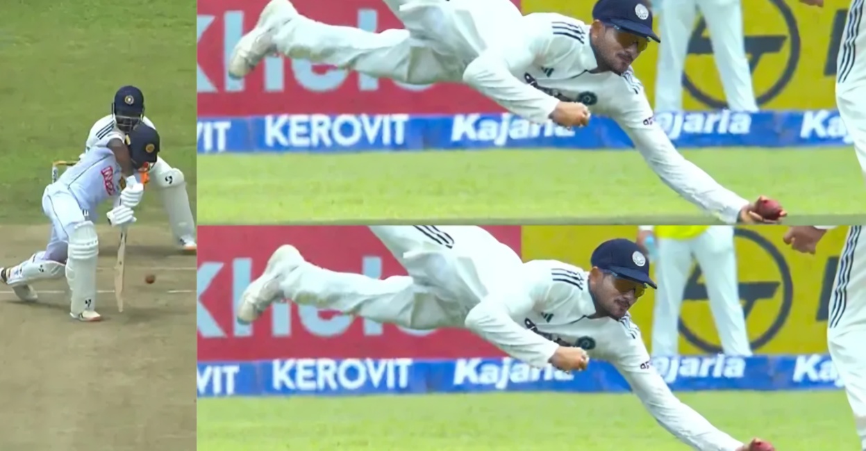 Shubman Gill Stuns in Galle With Spectacular One Handed Catch to Dismiss Kamindu Mendis