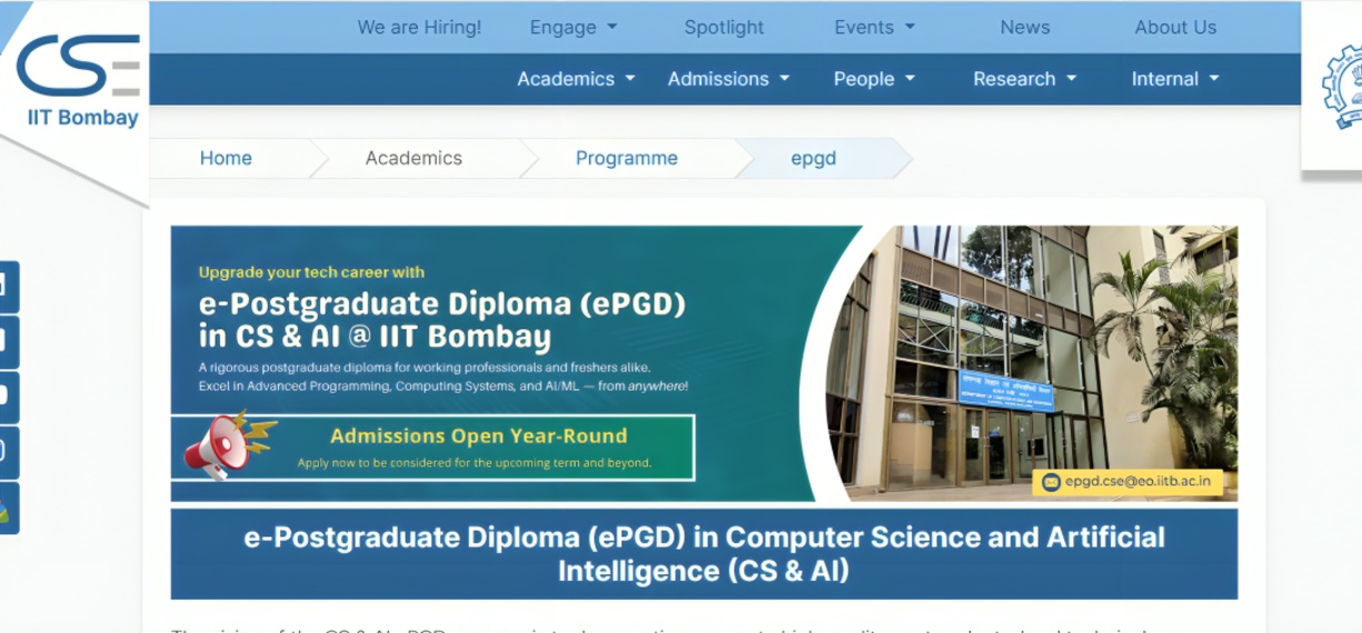 IIT Bombay Launches ePGD in Computer Science and AI, Check Eligibility and Course Details