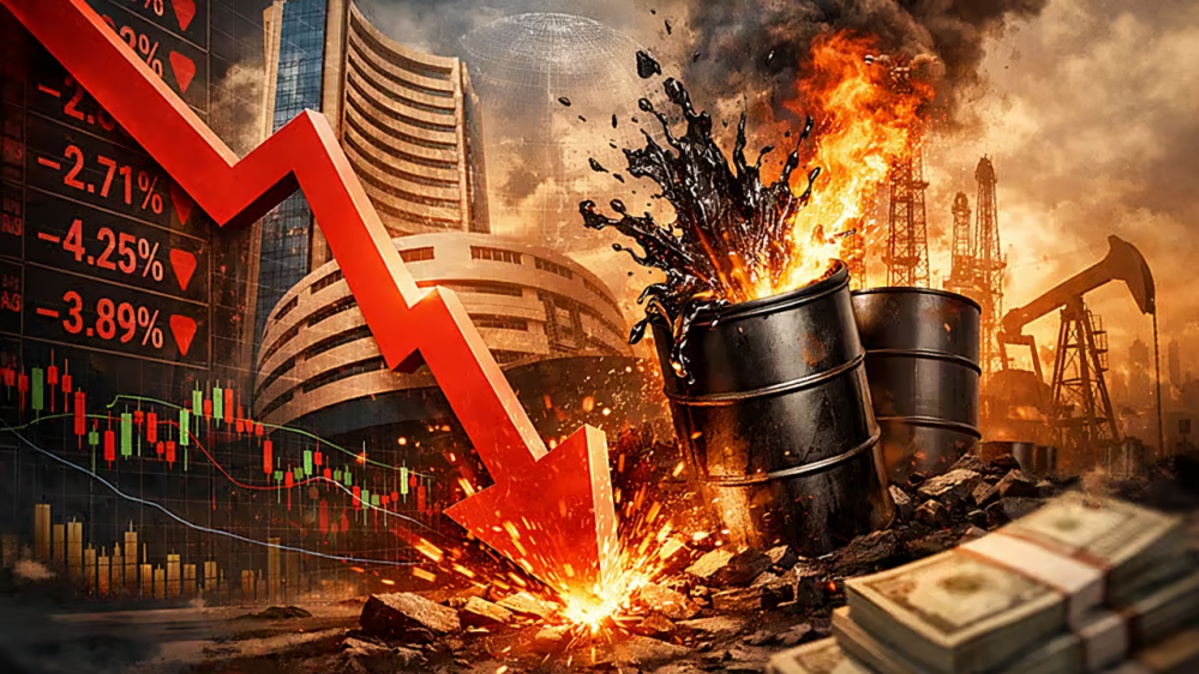 Sensex Falls 383 Points, Nifty Ends Below 23,800 as Crude Prices and Global Tensions Weigh