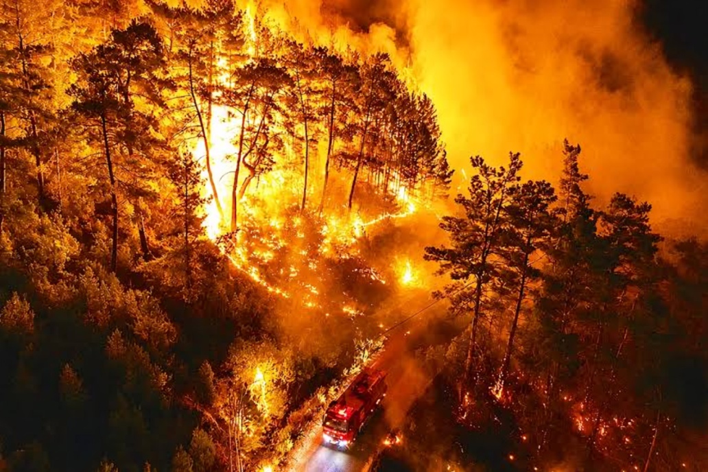 Turkey Wildfire Spreads Toward Homes in Antalya’s Aksu, Residents Evacuated as Strong Winds Fuel Fla