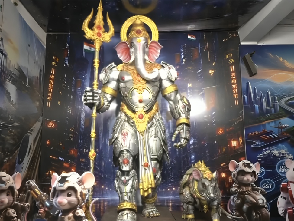ஹைதராபாத்தில் ரோபோ வடிவ விநாயகர் சிலை வளர்ந்த இந்தியா 2047 கருப்பொருளில் அசத்தல்