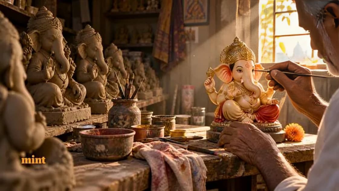 பாப்பாவுக்கு சினிமா பாணியில் புதிய தோற்றம்: செயற்கை நுண்ணறிவில் கணேஷ் சதுர்த்தி புகைப்படப் போக்கு