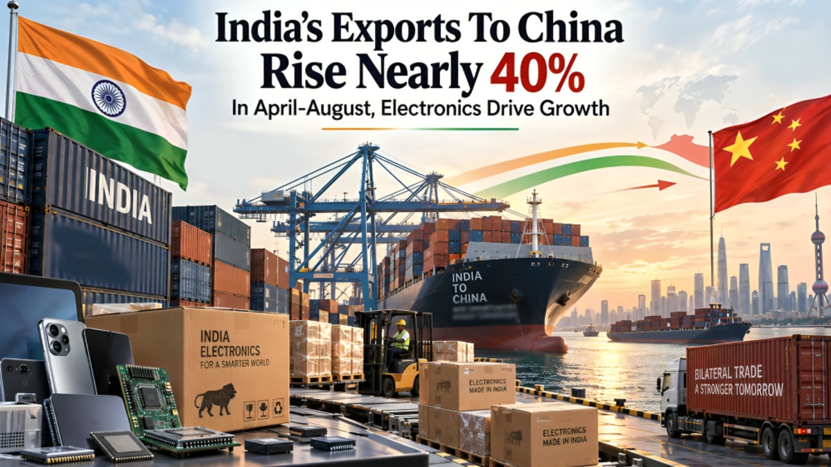 India’s Exports to China Surge Nearly 40 Percent as Electronics and Engineering Goods Drive Growth