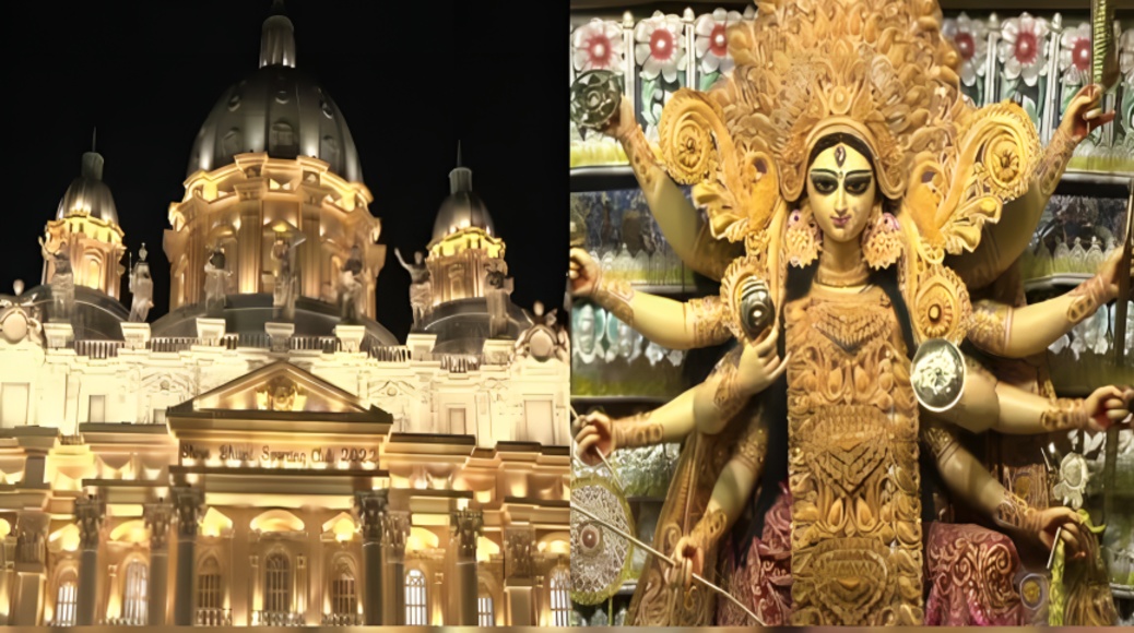 பிரயாக்ராஜில் உருவாகும் நாகலோகம்: பிரமிக்க வைக்கும் துர்கா பூஜை பந்தல்
