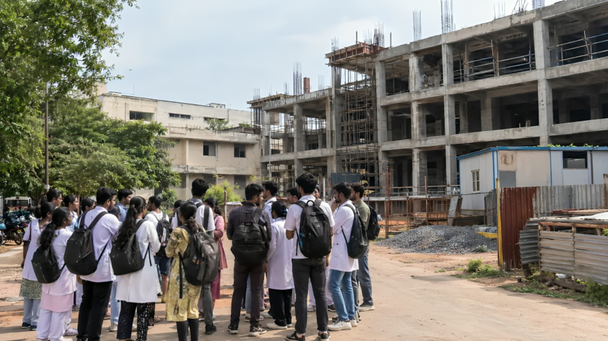 GMC Jagtial Medical Students Begin Indefinite Protest Over Infrastructure Delays and Basic Facilitie