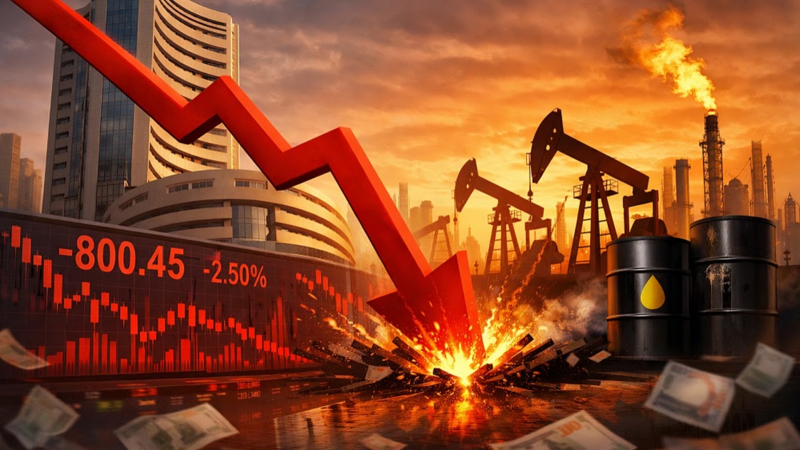 Sensex and Nifty Close Lower as Rising Crude Oil Prices and Foreign Investor Selling Weigh on Market
