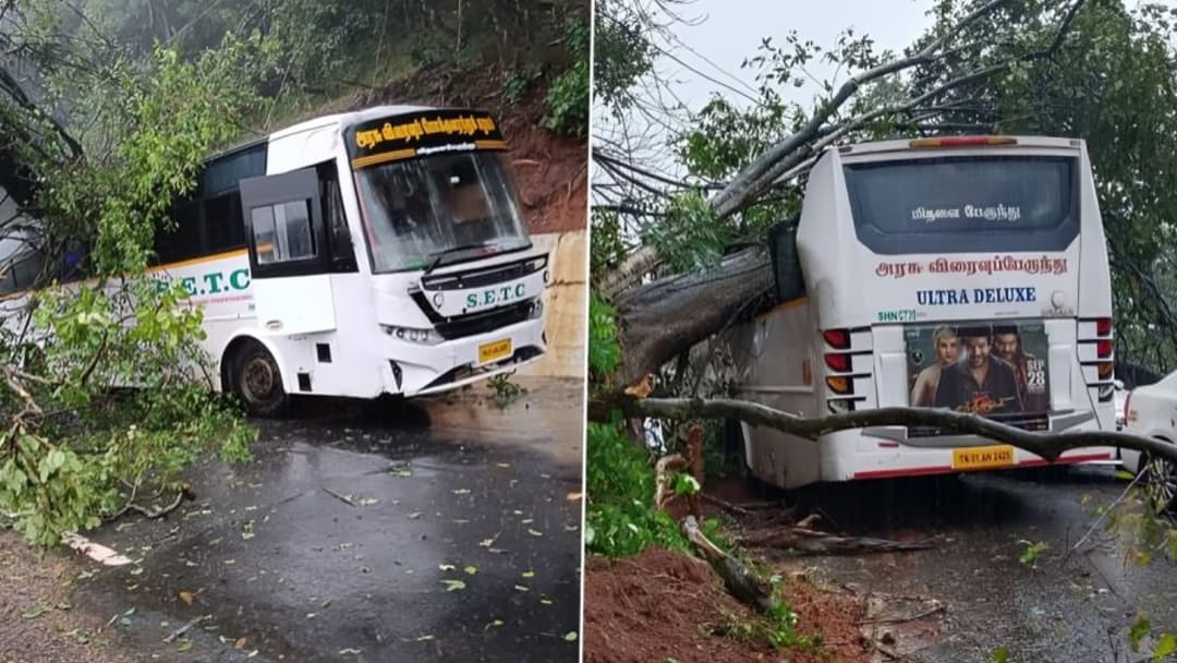 தமிழகத்தில் கனமழை பாதிப்பு: பர்லியாரில் பேருந்து மீது நிலச்சரிவு, விருதுநகரில் மாணவி பலி