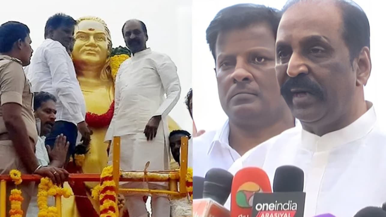 முத்துராமலிங்கத் தேவர் சிலைக்கு கவிஞர் வைரமுத்து மரியாதை